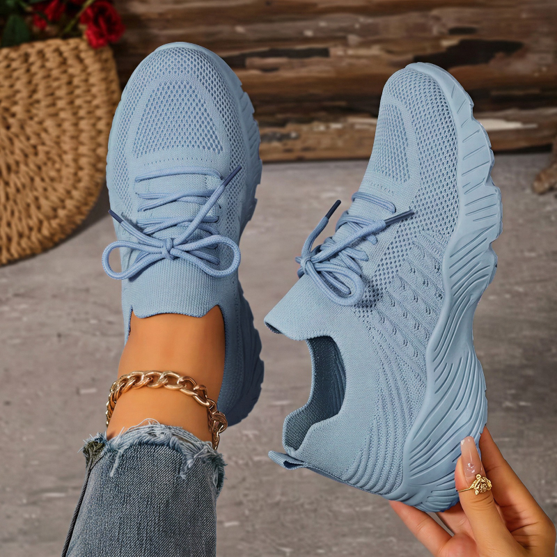 Women Shoes Store - Women Breathable Flying Weave Sneakers Lightweight