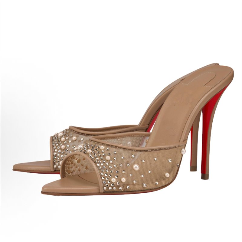 2026 Luxury Mesh Backless Mule - Rhinestone Sandal Women 리뷰 및 가격