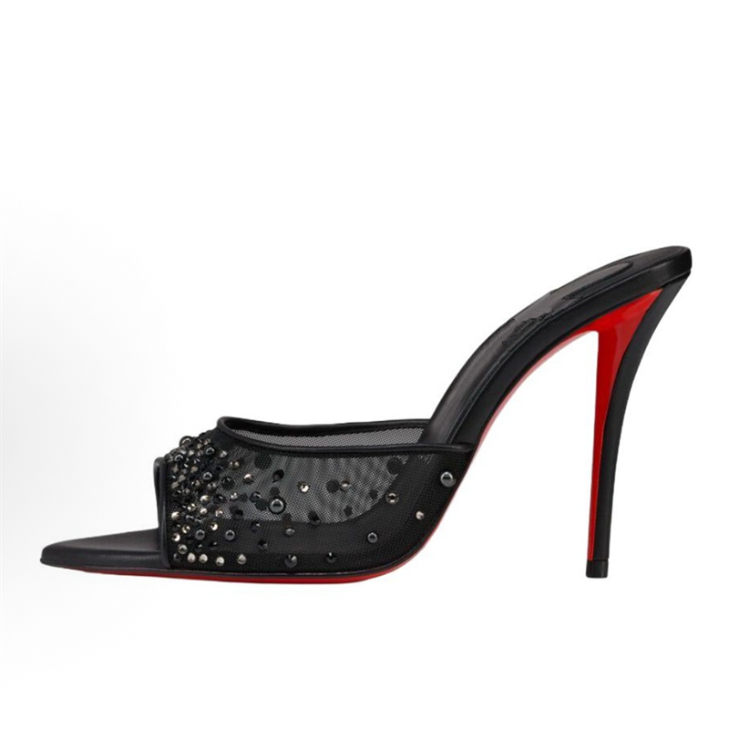 2026 Luxury Mesh Backless Mule - Rhinestone Sandal Women 리뷰 및 가격