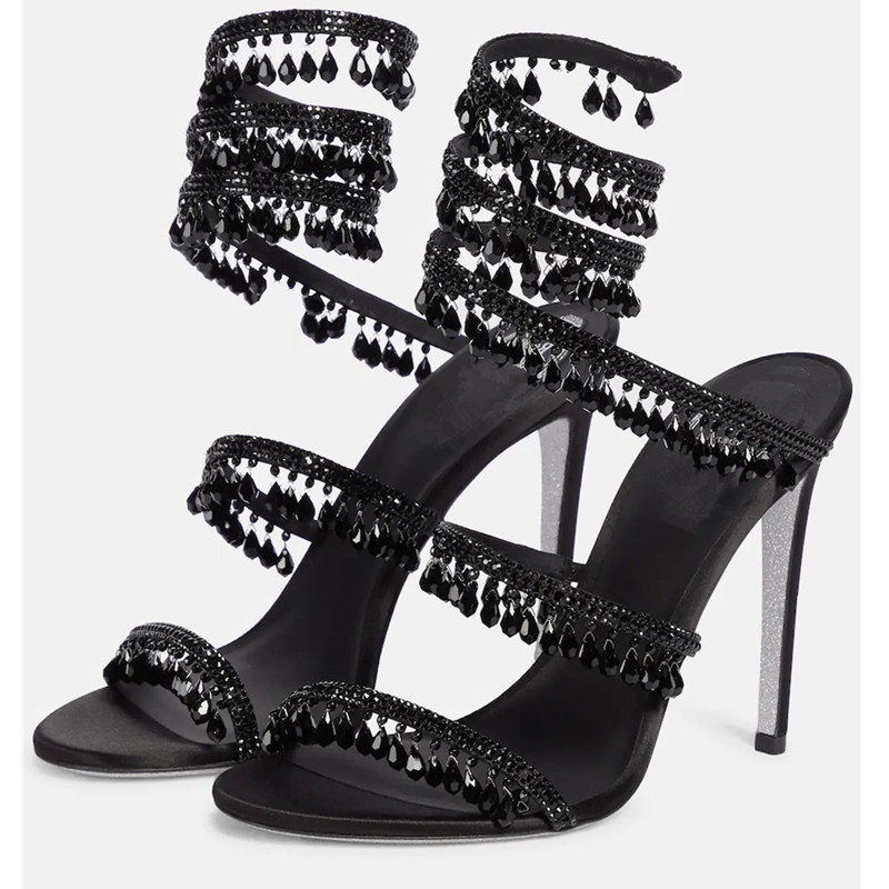 Sexy Green Crystal Fringe Stil - Rhinestone Sandal Women 리뷰 및 가격