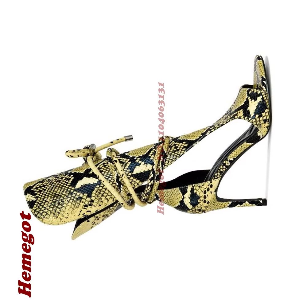 Yellow Snake Print Gladiator S - Women'S Shoes Yellow 리뷰 및 가격
