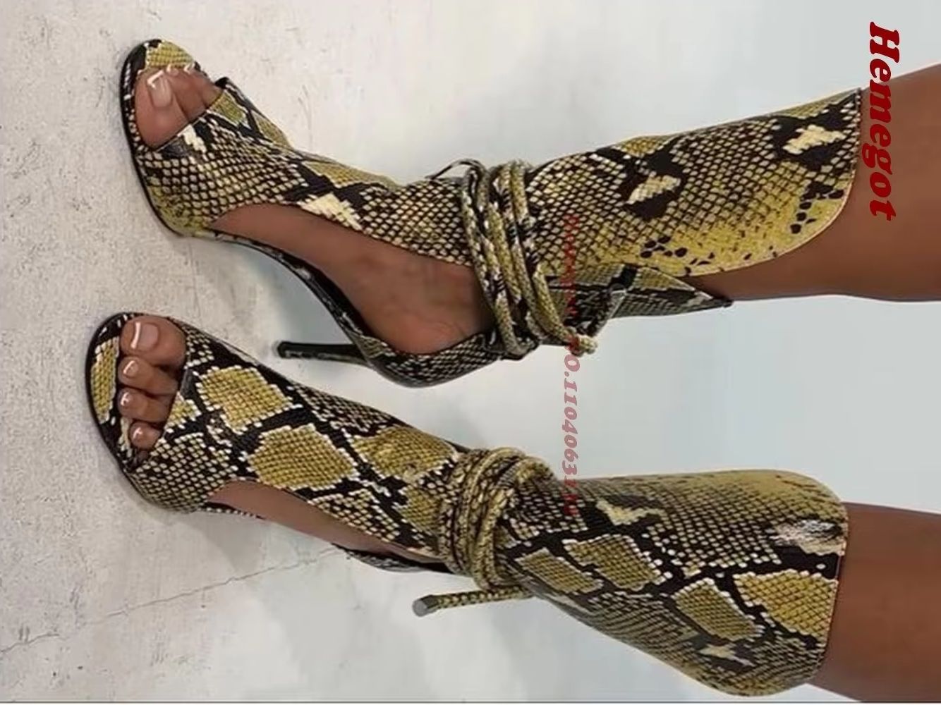 Yellow Snake Print Gladiator S - Women'S Shoes Yellow 리뷰 및 가격