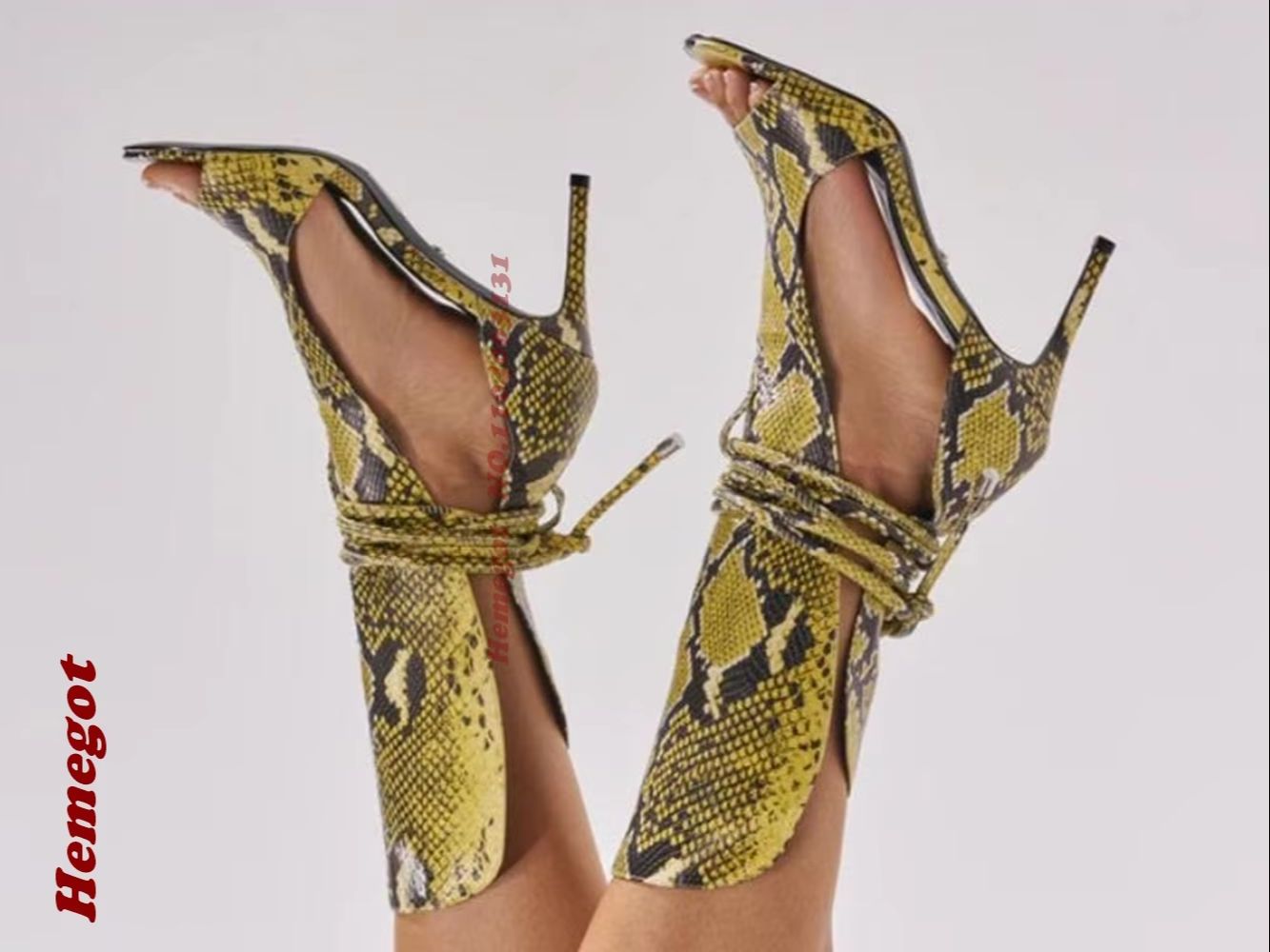 Yellow Snake Print Gladiator S - Women'S Shoes Yellow 리뷰 및 가격