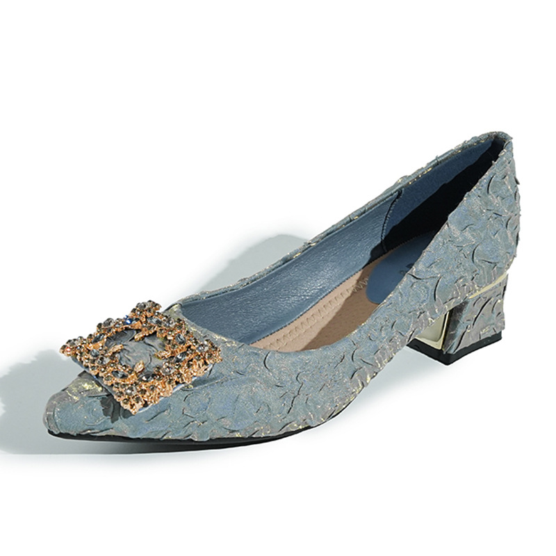 Fashion Blue Satin Rhinestone  - Rhinestone Sandal Women 리뷰 및 가격