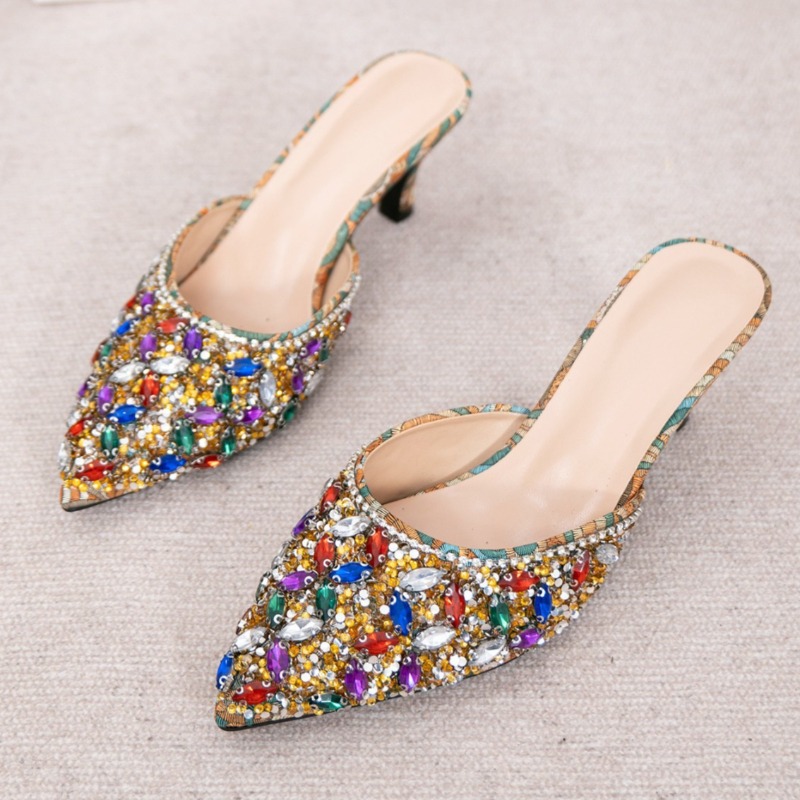 Luxury Rhinestone Kitten Heel  - Rhinestone Sandal Women 리뷰 및 가격
