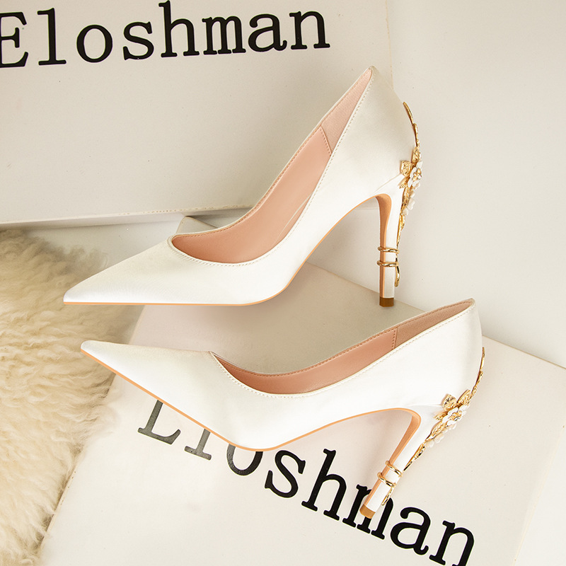 Luxury Metal Flowers Heel Crys - Women Shoes Ysl 리뷰 및 가격