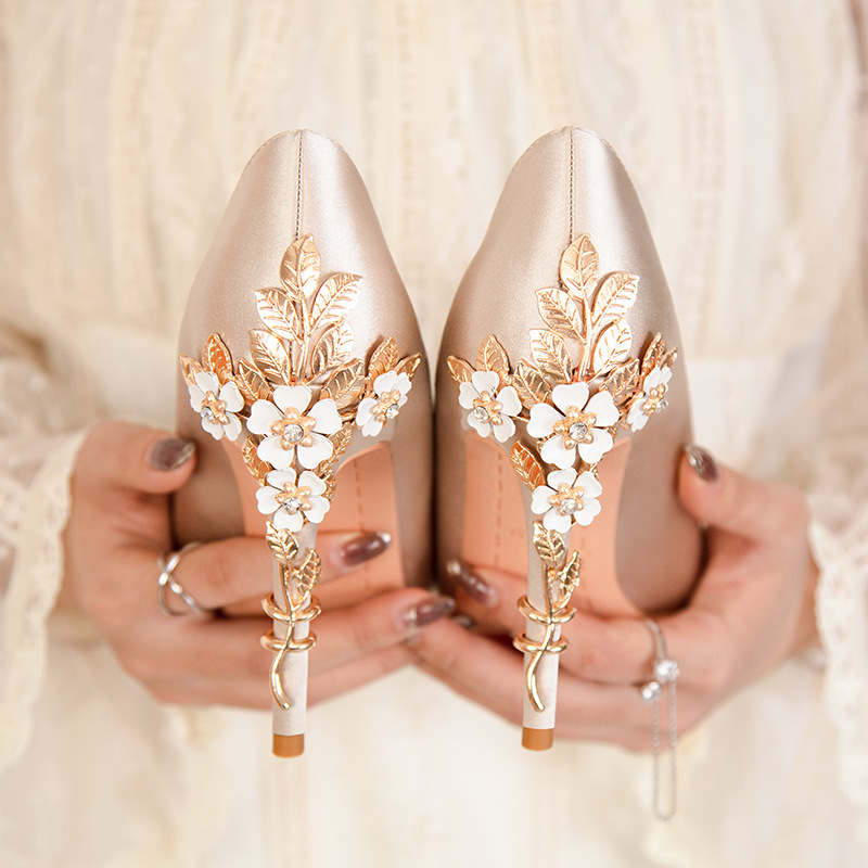 Luxury Metal Flowers Heel Crys - Women Shoes Ysl 리뷰 및 가격