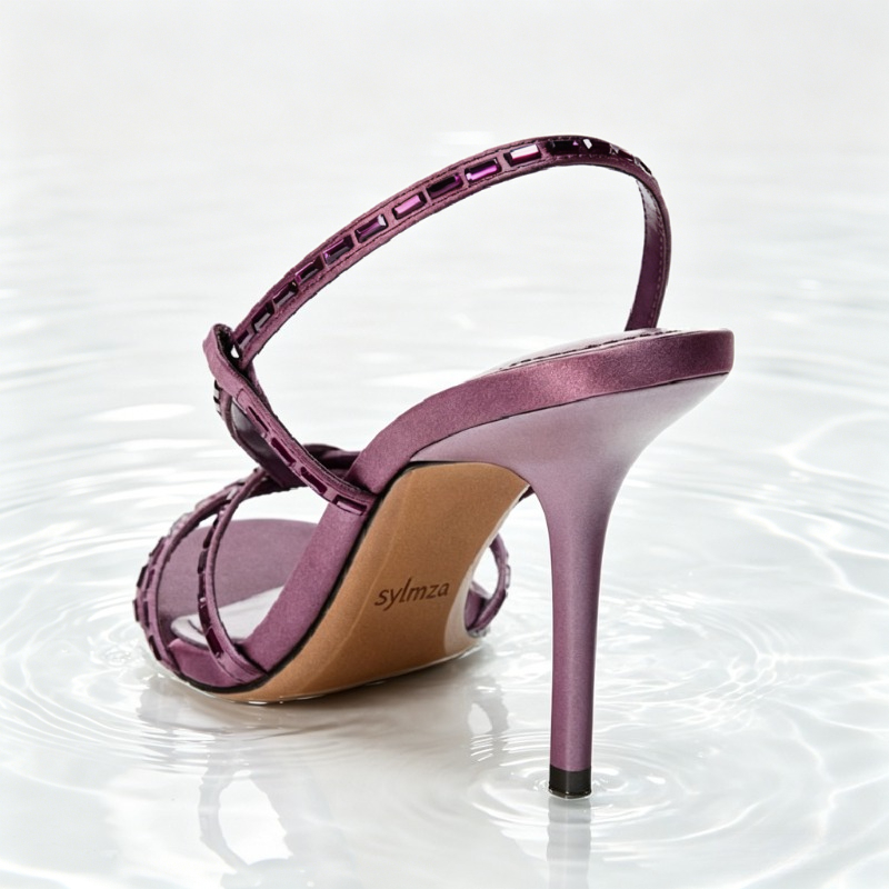 Purple Rhinestone Detail Heele - Rhinestone Sandal Women 리뷰 및 가격