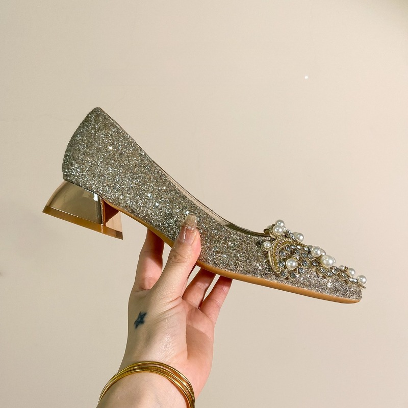 High-end Rhinestone Block Heel - Women'S Shoes Non Slip 리뷰 및 가격