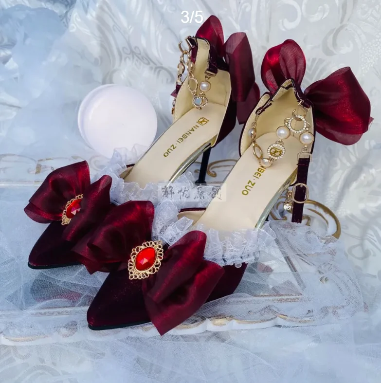 Lolita High Heels Shoes Elegan - Court Heel Pointed 리뷰 및 가격