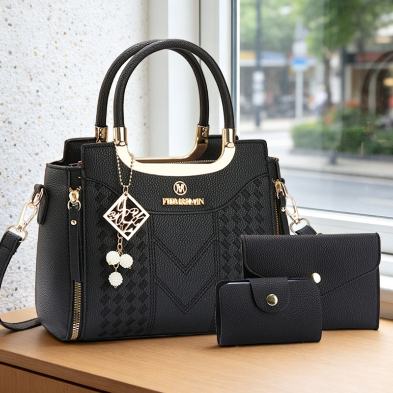 3-piece handbag set made of ly - Women Shoes Zipper 리뷰 및 가격