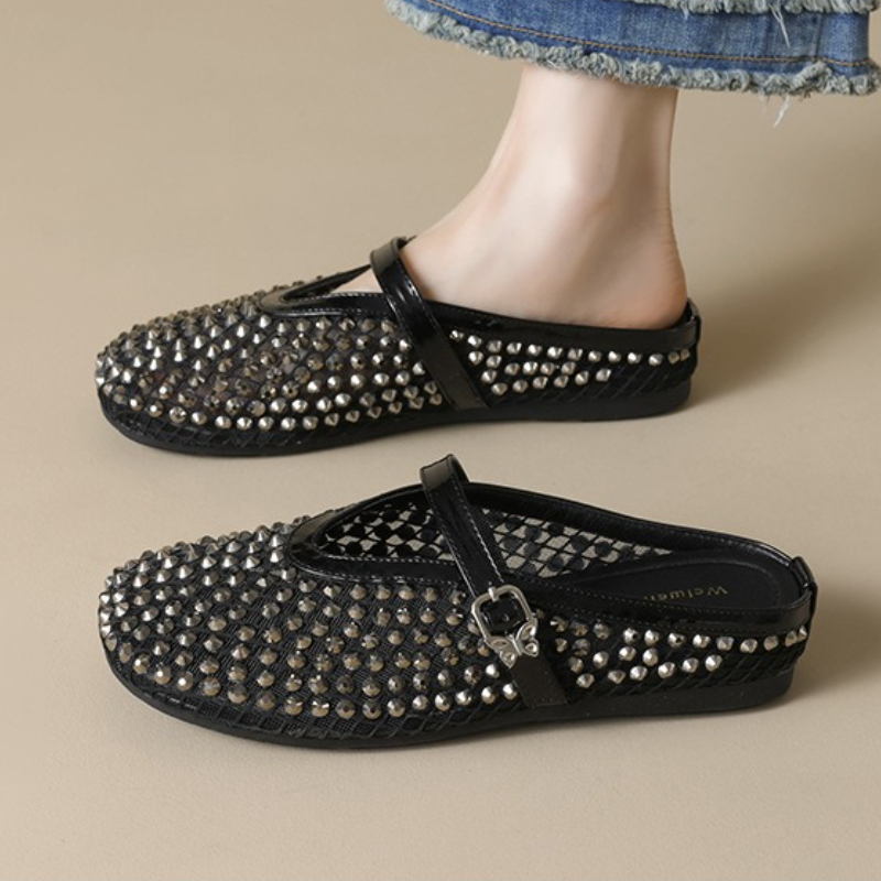 Mesh Rhinestone Brand Slippers - Rhinestone Sandal Women 리뷰 및 가격