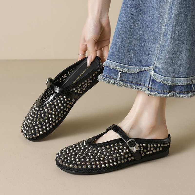 Mesh Rhinestone Brand Slippers - Rhinestone Sandal Women 리뷰 및 가격