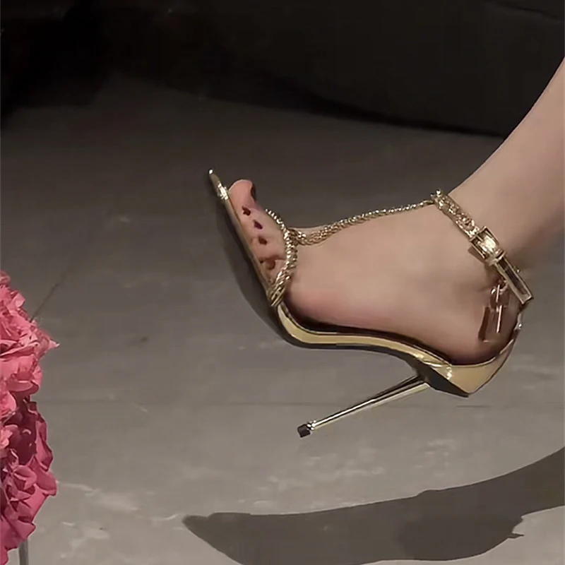 Gold Chain T-Tied Open Toe Wom - Gold Chain Sandal 리뷰 및 가격