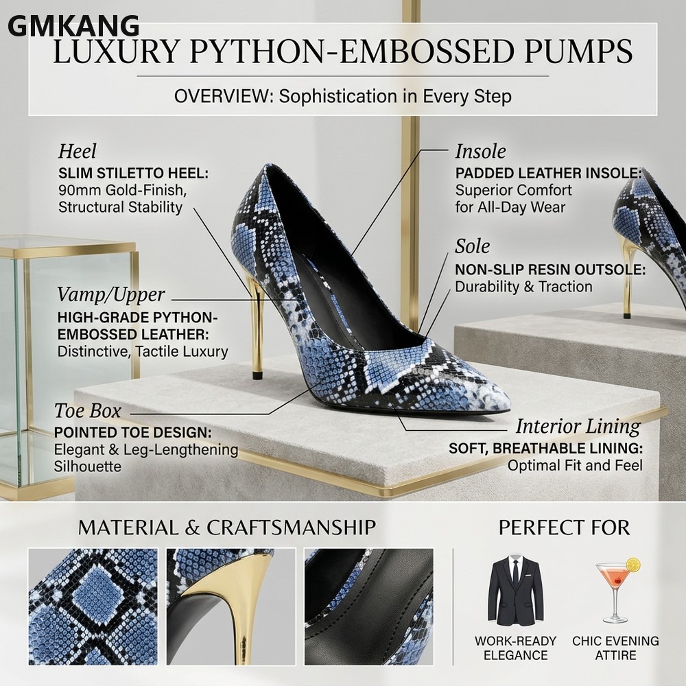 Women Snake Print Pointed Toe  - Court Heel Pointed 리뷰 및 가격