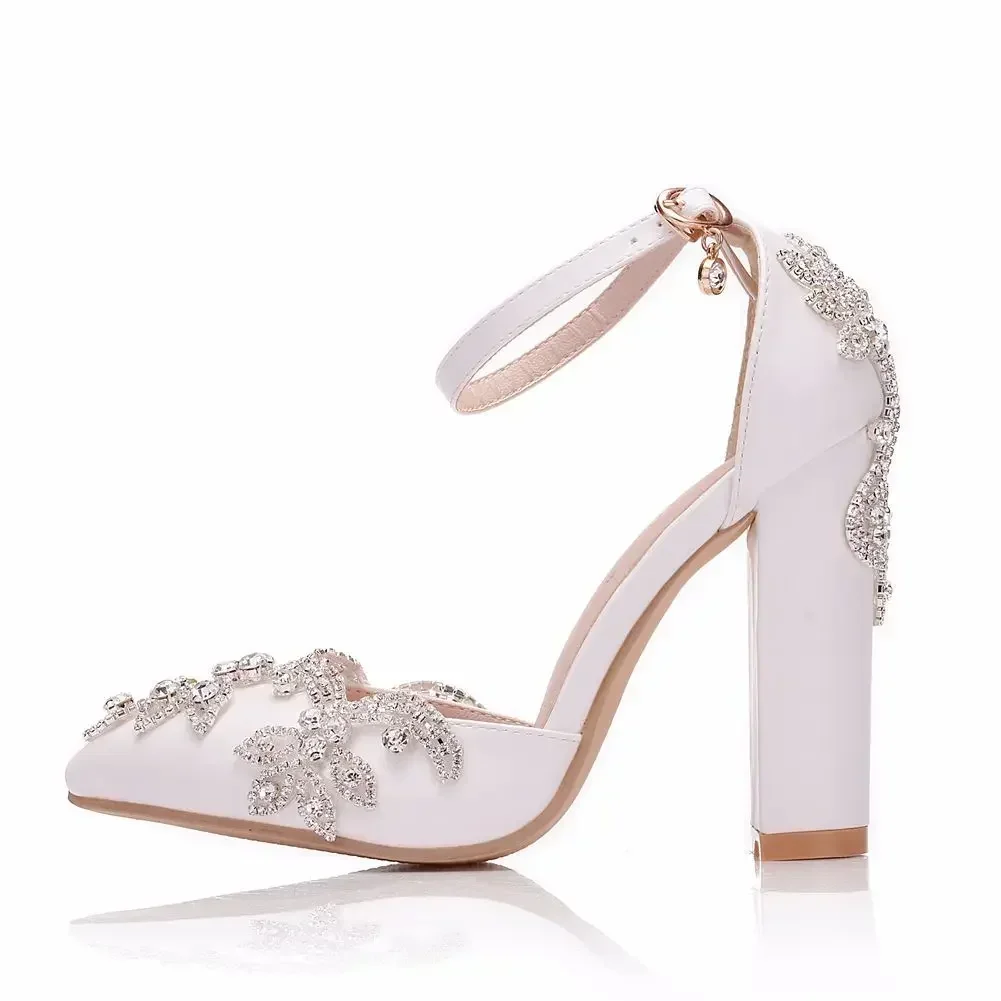 2026 Thick Heel Pointed Toe Sh - Rhinestone Sandal Women 리뷰 및 가격