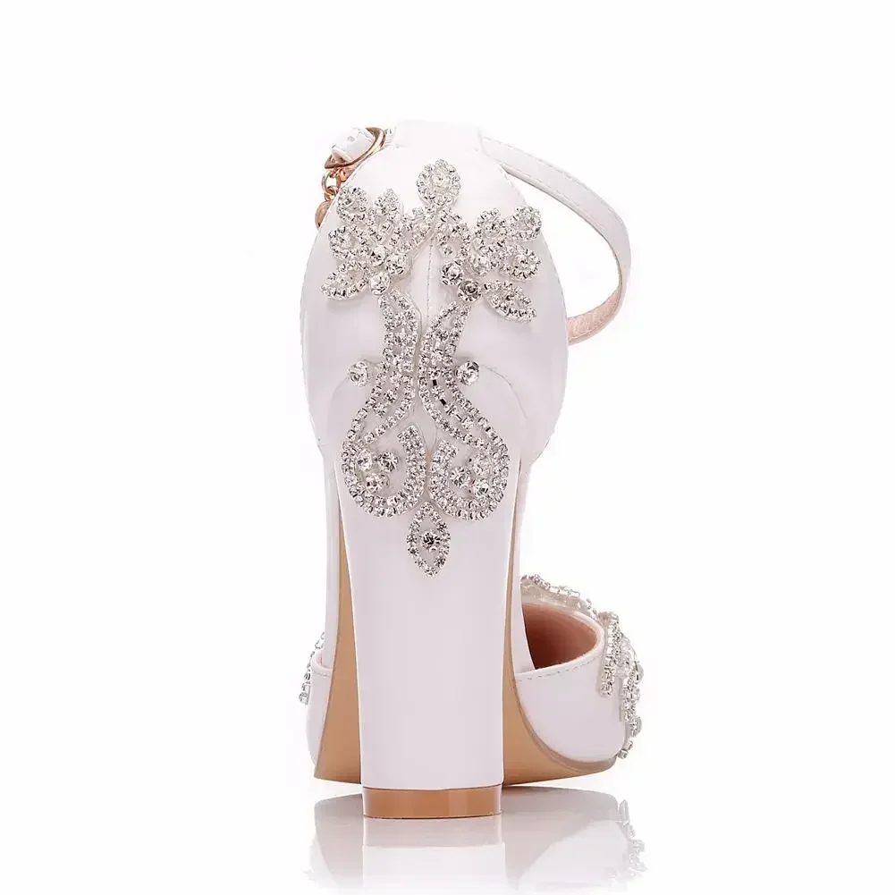 2026 Thick Heel Pointed Toe Sh - Rhinestone Sandal Women 리뷰 및 가격