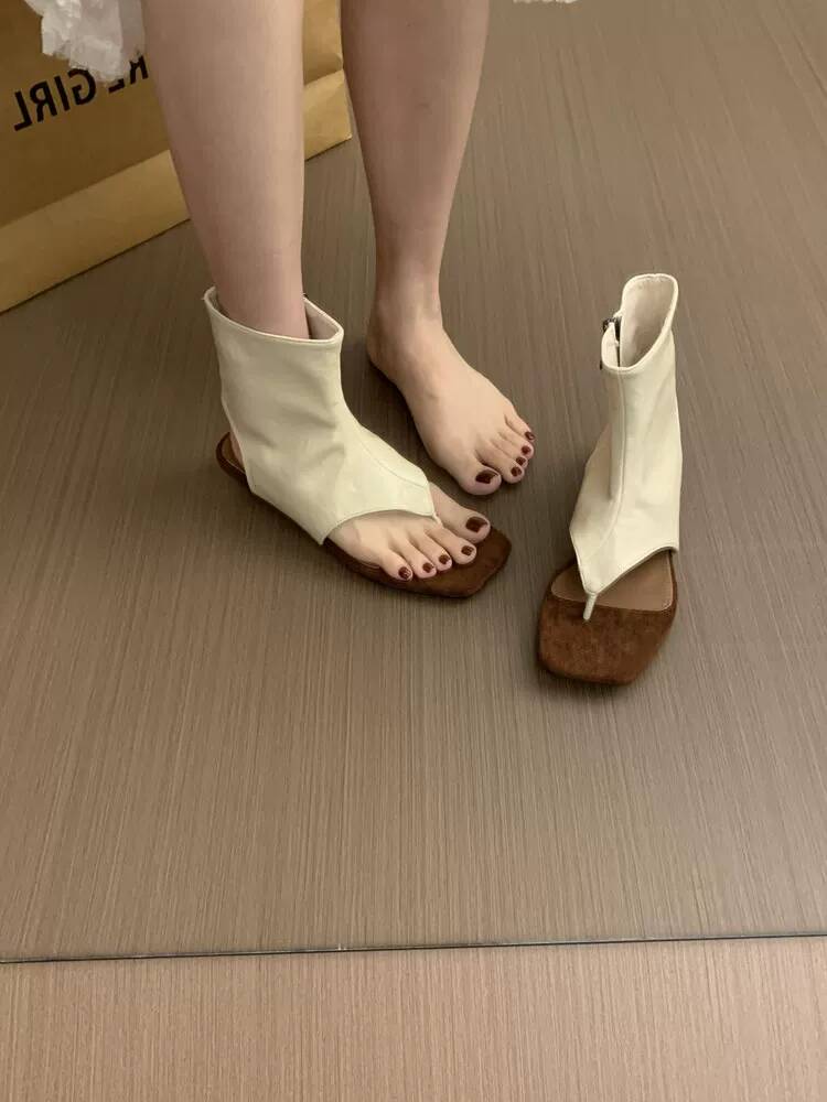 2026 French Retro Brown Short  - Women Shoes Zipper 리뷰 및 가격