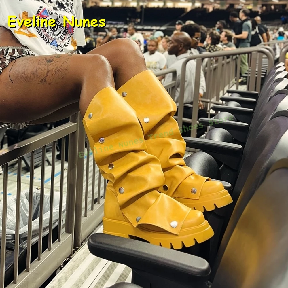 Spicy Girl Knee High Boots Str - Women'S Shoes Yellow 리뷰 및 가격