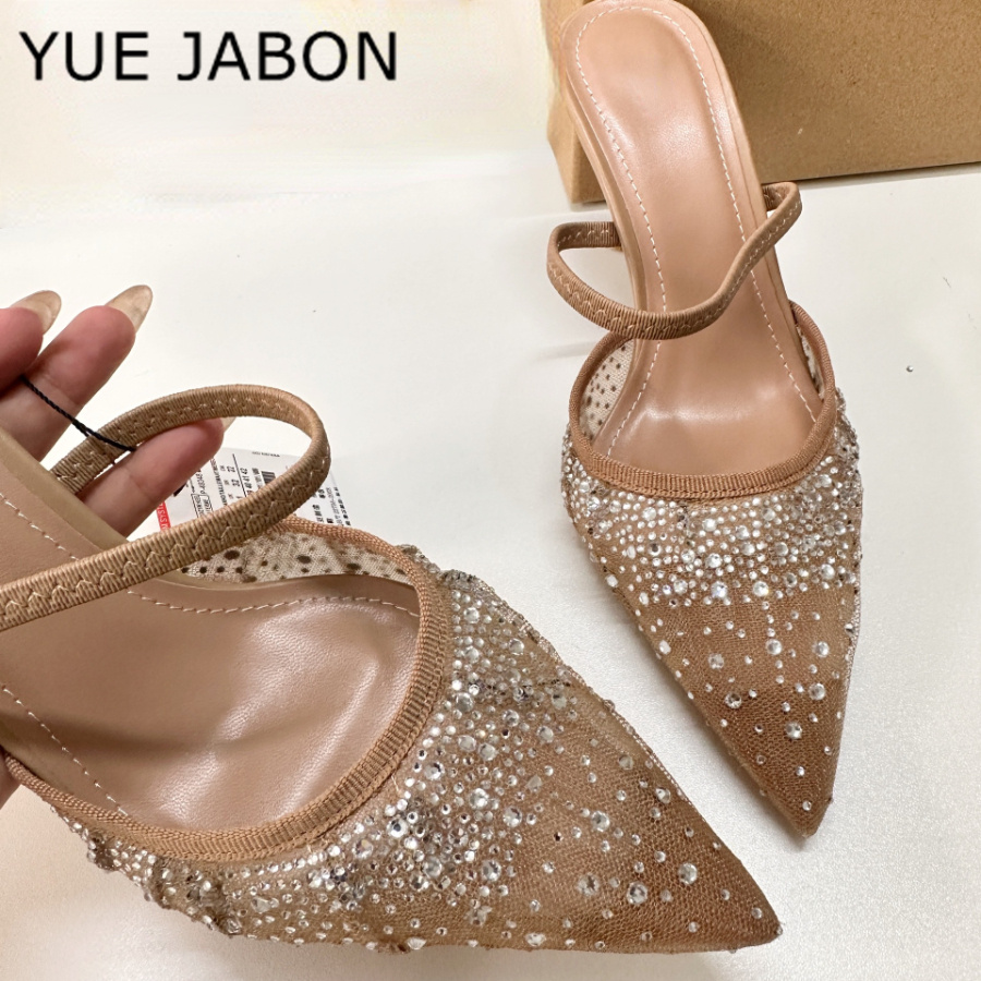 Mesh Rhinestone High Heel Sand - Women Shoes Ysl 리뷰 및 가격
