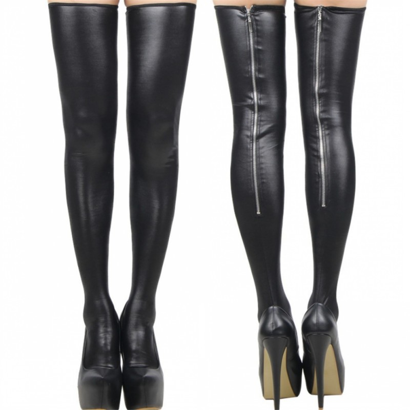 Punk Black PU Leather Stocking - Women Shoes Xxl 리뷰 및 가격