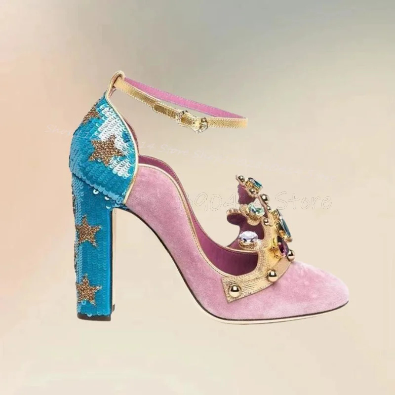 Court Style Crystal Crown Desi - Court Heel Pointed 리뷰 및 가격