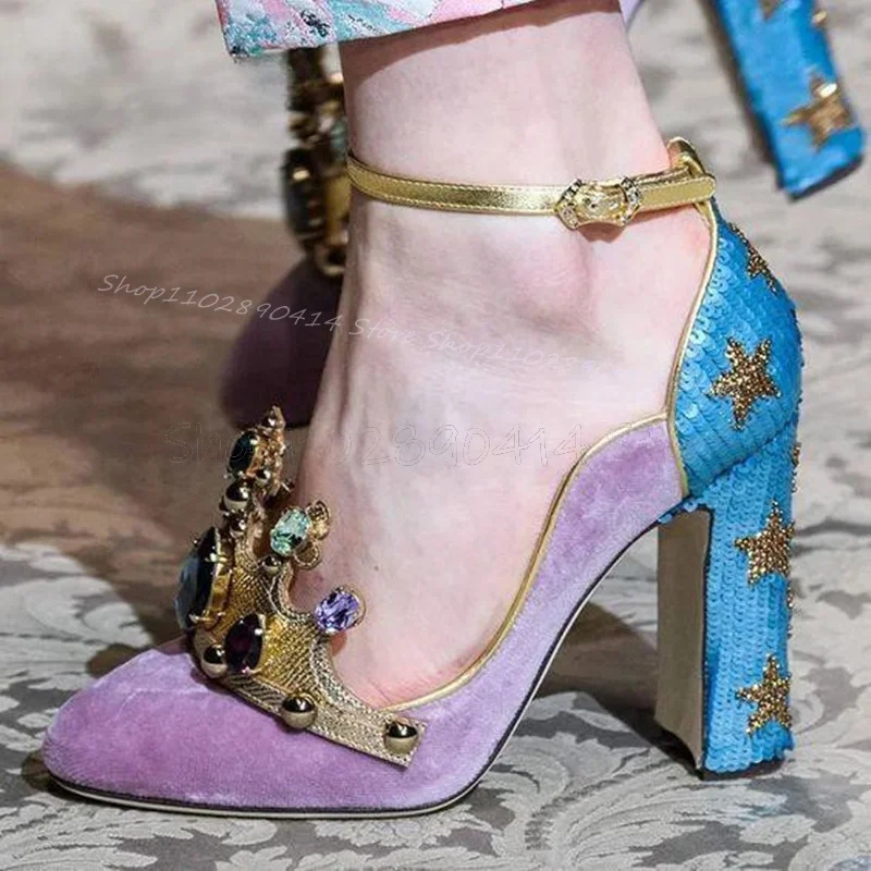 Court Style Crystal Crown Desi - Court Heel Pointed 리뷰 및 가격
