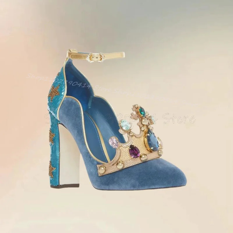 Court Style Crystal Crown Desi - Court Heel Pointed 리뷰 및 가격