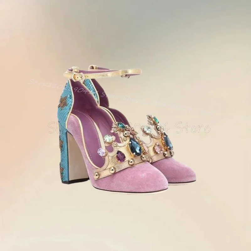 Court Style Crystal Crown Desi - Court Heel Pointed 리뷰 및 가격