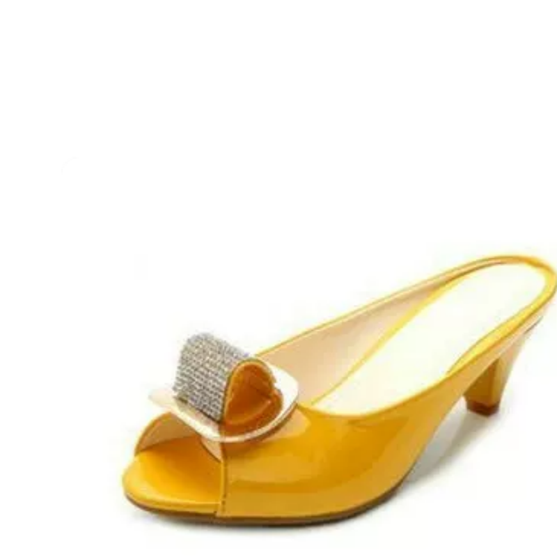 Lady Summer Mules Shoes Peep T - Women'S Shoes Yellow 리뷰 및 가격