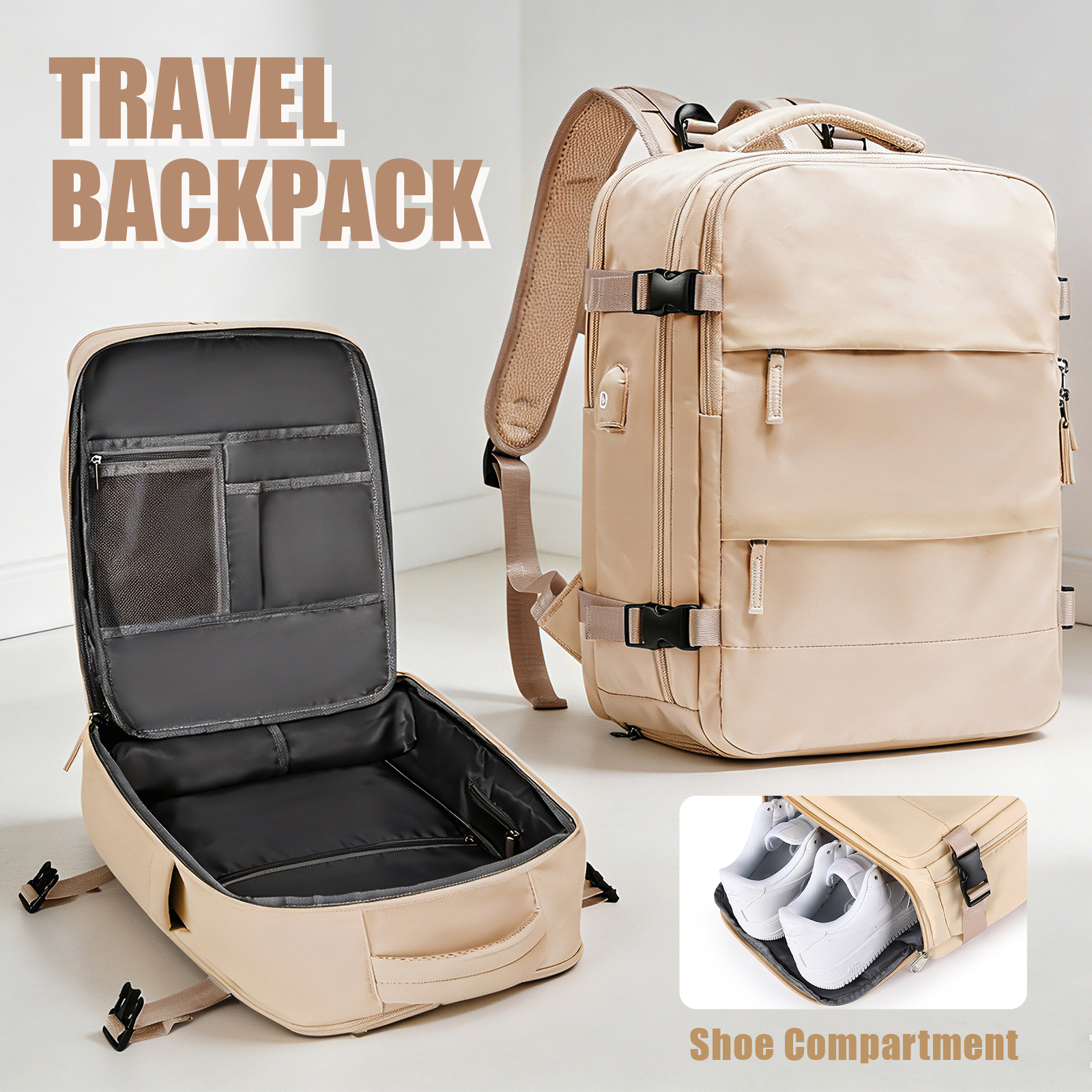Large Travel Backpack for Men  - Women Shoes Zipper 리뷰 및 가격