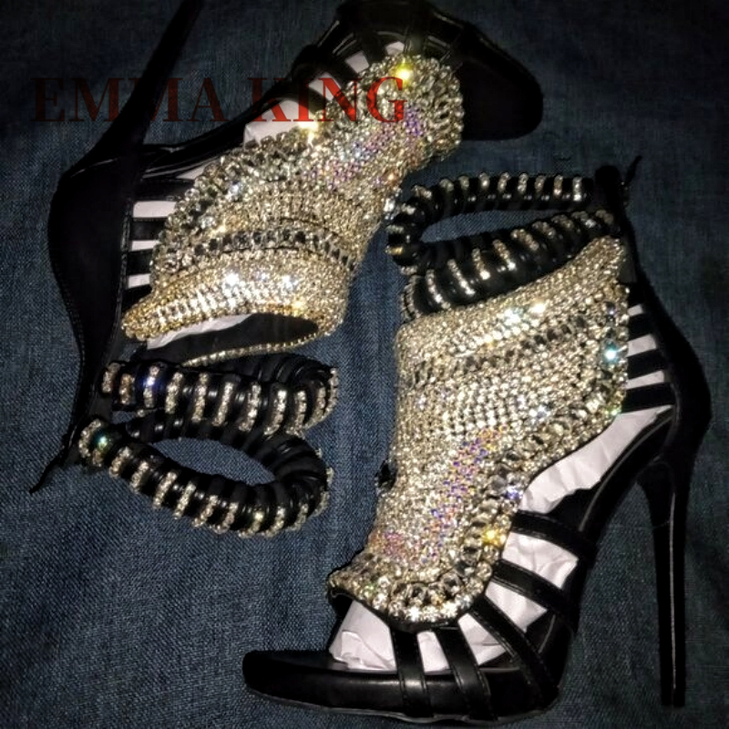 Crystal Rhinestone Embellished - Women Shoes Zipper 리뷰 및 가격