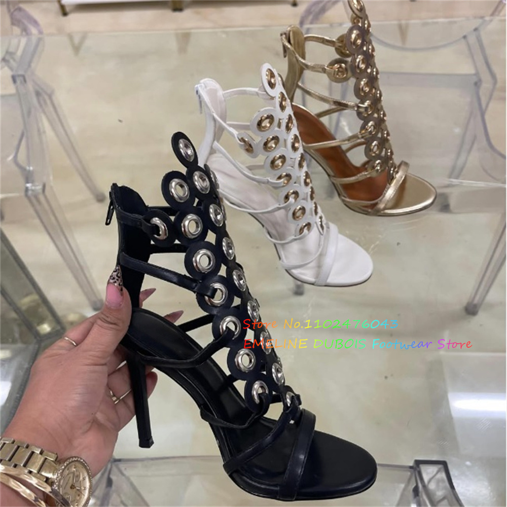 Gold Metal Circle Decor High H - Women Shoes Zipper 리뷰 및 가격