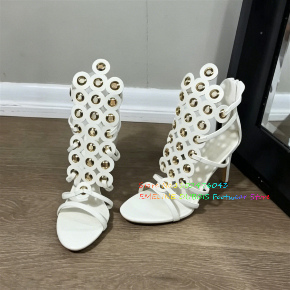Gold Metal Circle Decor High H - Women Shoes Zipper 리뷰 및 가격