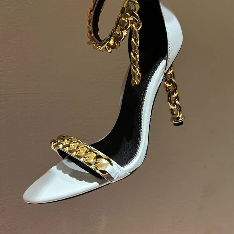 Sexy Gold Chain Heel Pointed T - Gold Chain Sandal 리뷰 및 가격