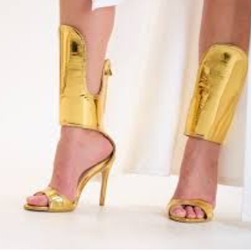 Gold Mirror Leather Hollow Cut - Women Shoes Zipper 리뷰 및 가격